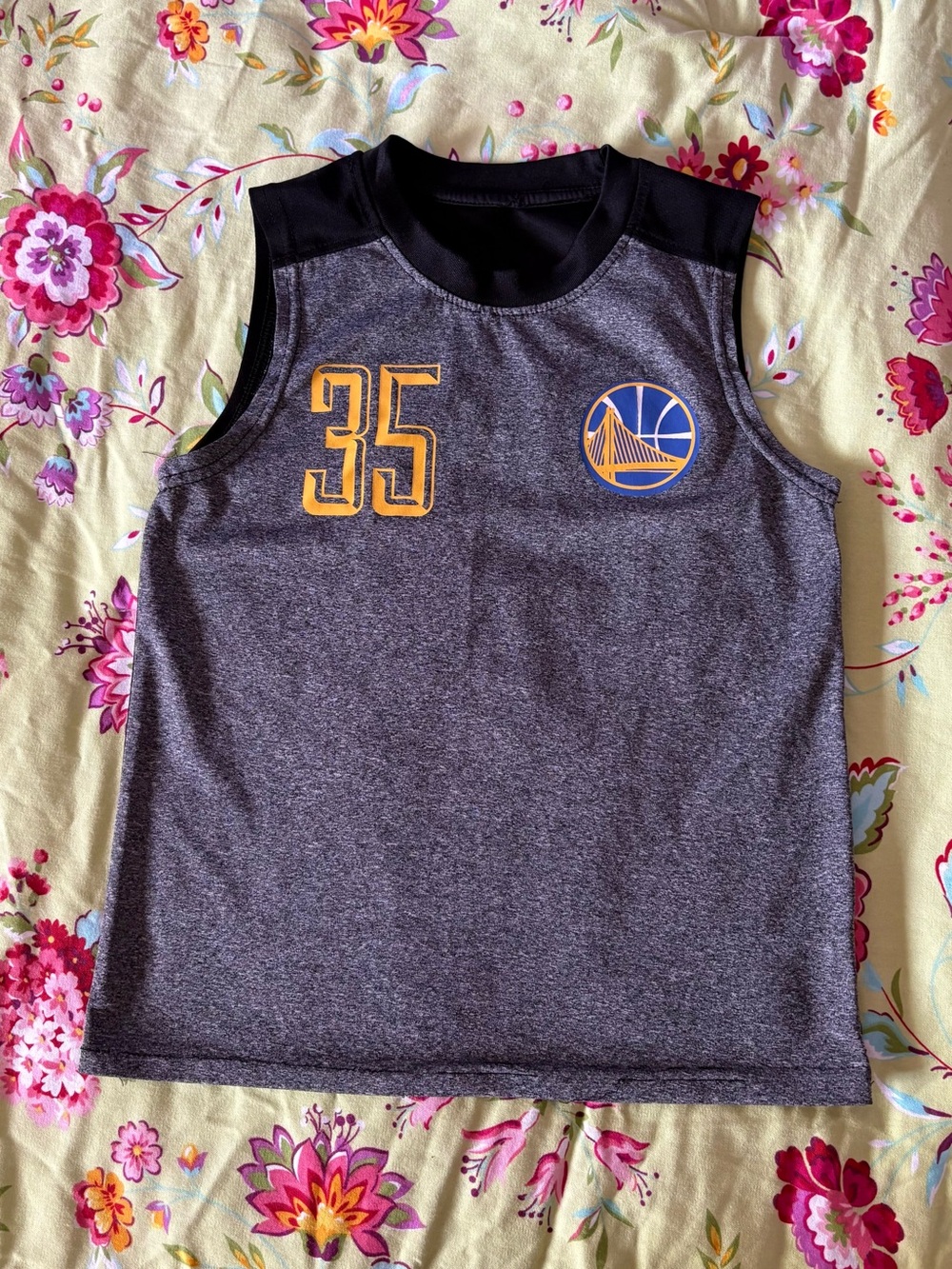 Golden State Warriors x NBA x Kevin Durant #35 grey black jersey youth medium
